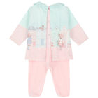 Baby Girls Pink & Blue Mouse Babygrow, 1, hi-res